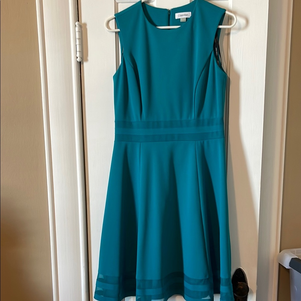 Calvin Klein Teal Sleeveless Dress